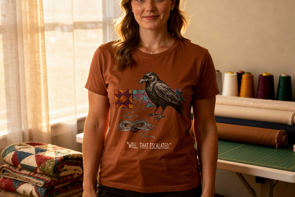 lifestyle scene ~ Well. That Escalated. ~ Comfort Color Premium Tee ~ Chic Quilter