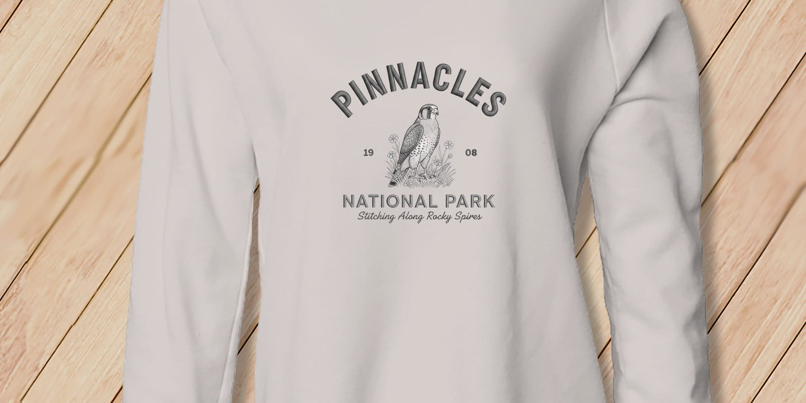 Apliiq hoodies Bone / xs Pinnacles National Park ~ Falcon, Stitchin In Beauty ~ Hooded Sweatshirt
