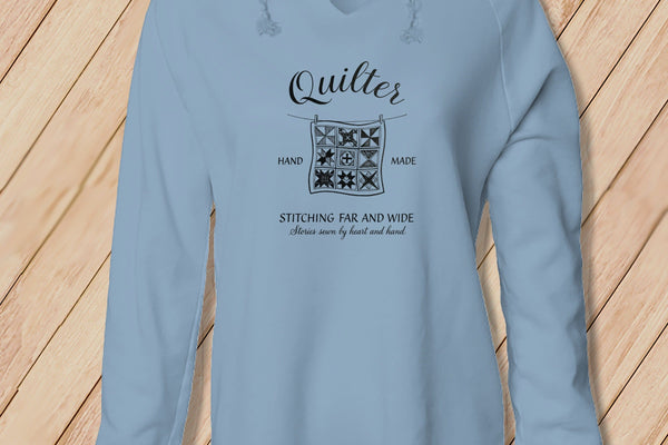 Apliiq hoodies Misty Blue / xs Quilter ~ Hand Made ~ Hooded Lightweight Sweatshirt