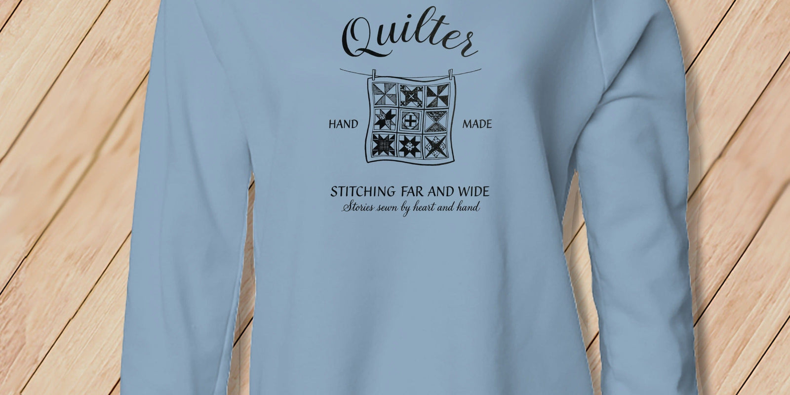 Apliiq hoodies Misty Blue / xs Quilter ~ Hand Made ~ Hooded Lightweight Sweatshirt