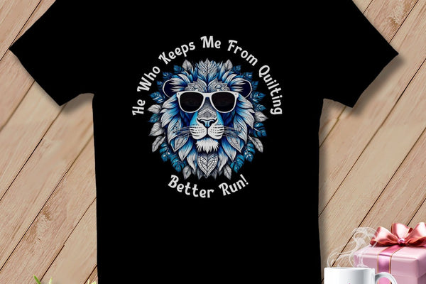 MyDesigns Physical Item Black / S Better Run - Quilting Blue ~ Relaxed Fit Tee