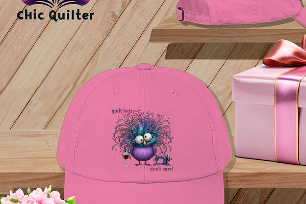 MyDesigns Physical Item One size / True Pink Quilt Hair Don’t Care ~ Velma Nightwing ~ Distressed Baseball Cap