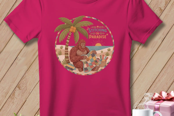 MyDesigns Physical Item S / Berry Big Foot Still Stitching in Paradise ~ Relaxed Fit Tee