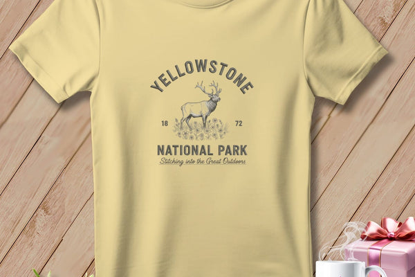 MyDesigns Physical Item S / Butter Yellowstone National Park, Stitchin In Beauty ~ Premium Tee