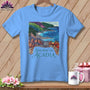 Acadia National Park, Stitchin' In ~ Relaxed Fit Tee in Carolina blue