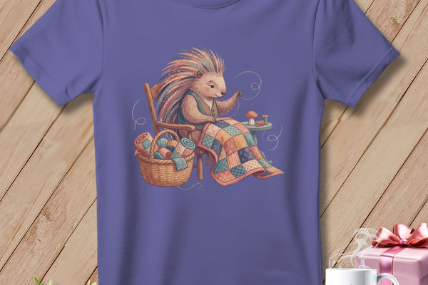 Nettie Needlecoat premium tee from the Quilting Spirit Animals collection