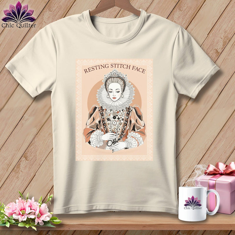 MyDesigns Physical Item S / Natural Queen Eliza Stitch - Resting Stitch Face ~ Relaxed Fit Tee