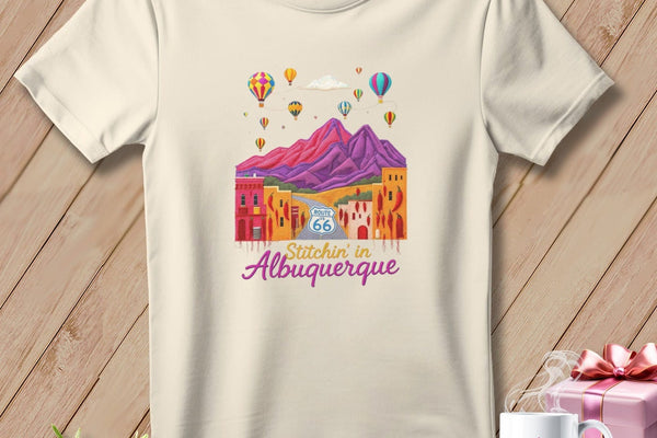 MyDesigns Physical Item S / Natural Stitchin' in Albuquerque ~ Relaxed Fit Tee