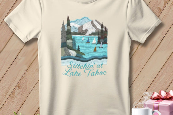 MyDesigns Physical Item S / Natural Stitchin' in Lake Tahoe ~ Relaxed Fit Tee