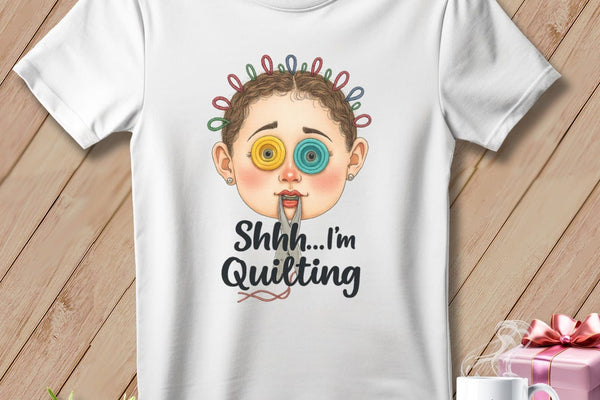 MyDesigns Physical Item S / White Shhh Im Quilting ~ Relaxed Fit Tee