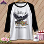 MyDesigns Physical Item XS / White/Black F ~ CAW ~ F ~ I’m Quilting in Color ~ Raglan Tee
