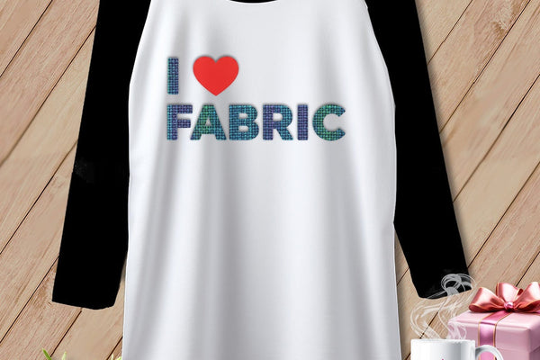 MyDesigns Physical Item XS / White/Black I ❤️ Fabric ~ Raglan Tee