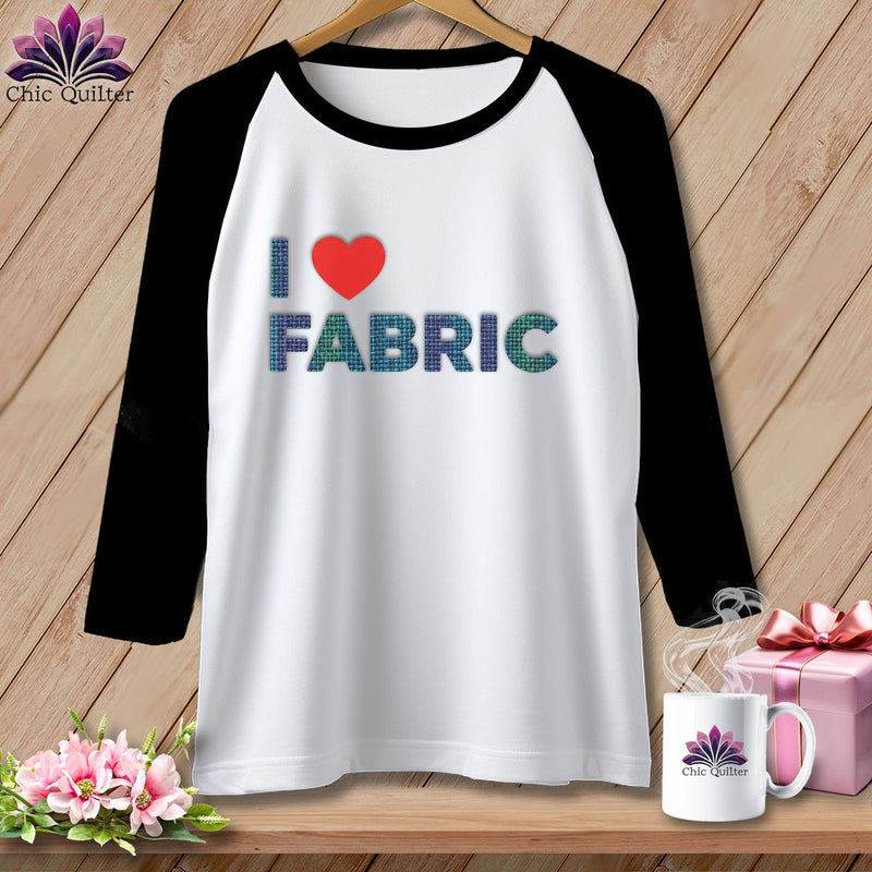 MyDesigns Physical Item XS / White/Black I ❤️ Fabric ~ Raglan Tee