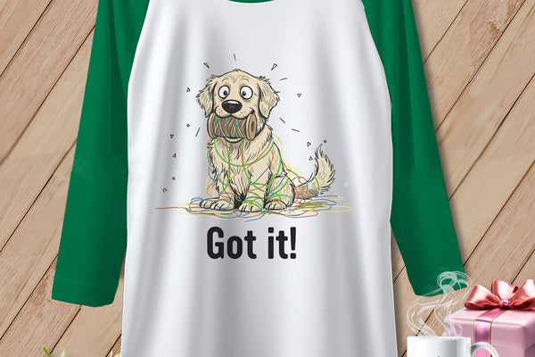 MyDesigns Physical Item XS / White/Kelly Golden Retriever Helper ~ Raglan Tee