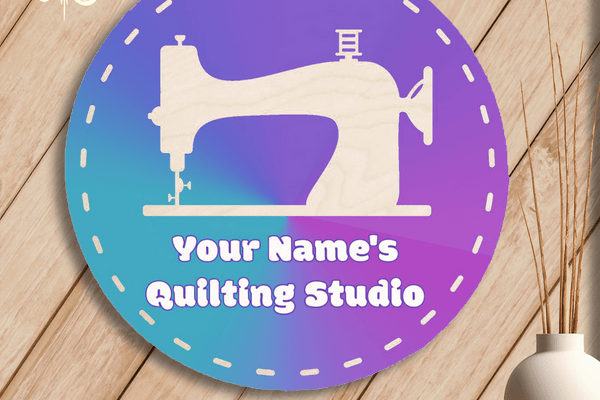 Chic Quilter Wood Sign Custom Quilt & Sewing Studio Wood Sign - Jewel Tone