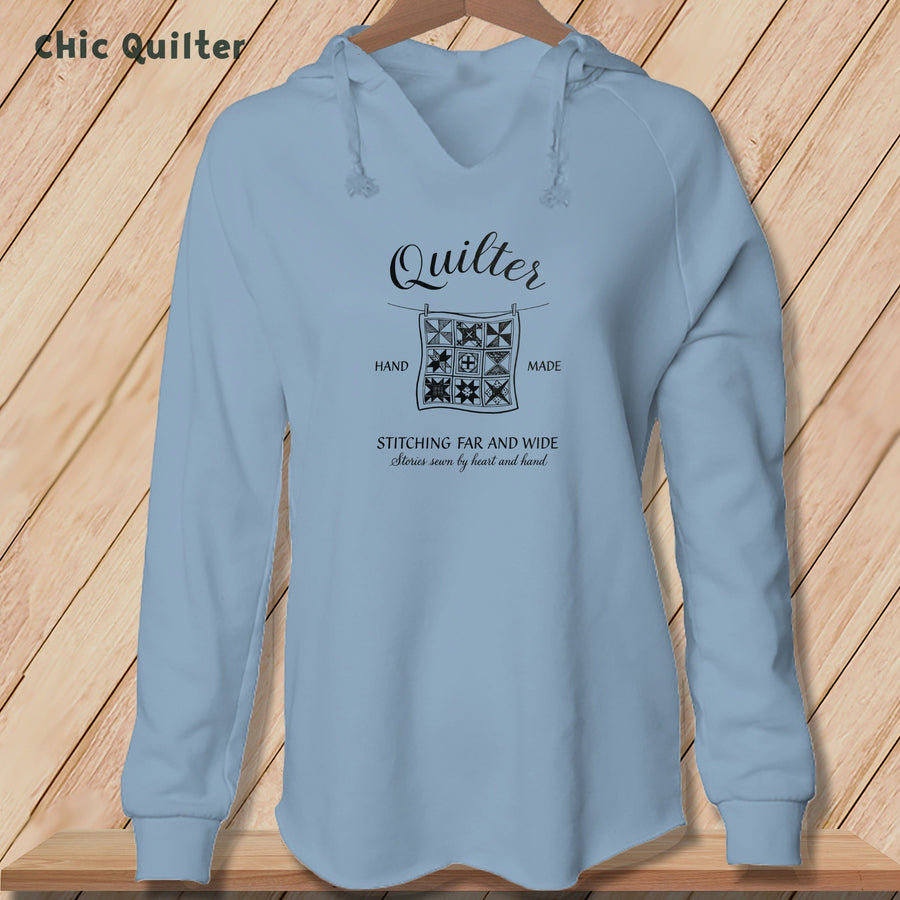 Apliiq hoodies Misty Blue / xs Quilter ~ Hand Made ~ Hooded Lightweight Sweatshirt