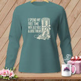 Teal long-sleeve shirt with 