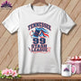 White crewneck t-shirt featuring a sewing-themed graphic with text reading TENNESSEE 99 STASH LEAGUE.