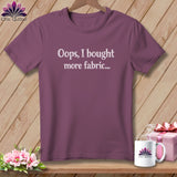 Plum t-shirt with white text 
