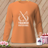 Orange long-sleeve shirt with 