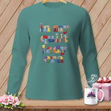 Teal long sleeve shirt with 