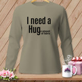 T-shirt with black text 