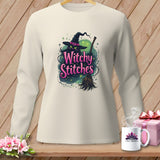 Cream long-sleeve shirt with 