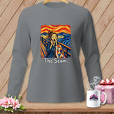 Gray long-sleeve shirt with Edvard Munch's 