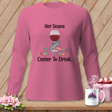 Pink long-sleeve shirt with 