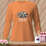Orange long-sleeve shirt with 