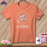 Peach t-shirt with quilting block graphic and 