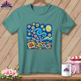 Teal t-shirt with 
