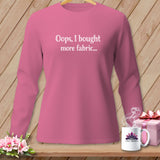 Pink long-sleeve shirt with white text 