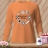 Orange long-sleeve shirt with 