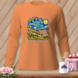 Orange long-sleeve shirt with a 
