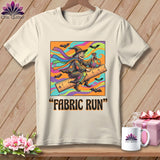 Witch flying on a ruler with 