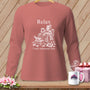 Long sleeve shirt with "Relax I only measured once" graphic and quilting designs.