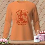 Orange long-sleeve shirt with 
