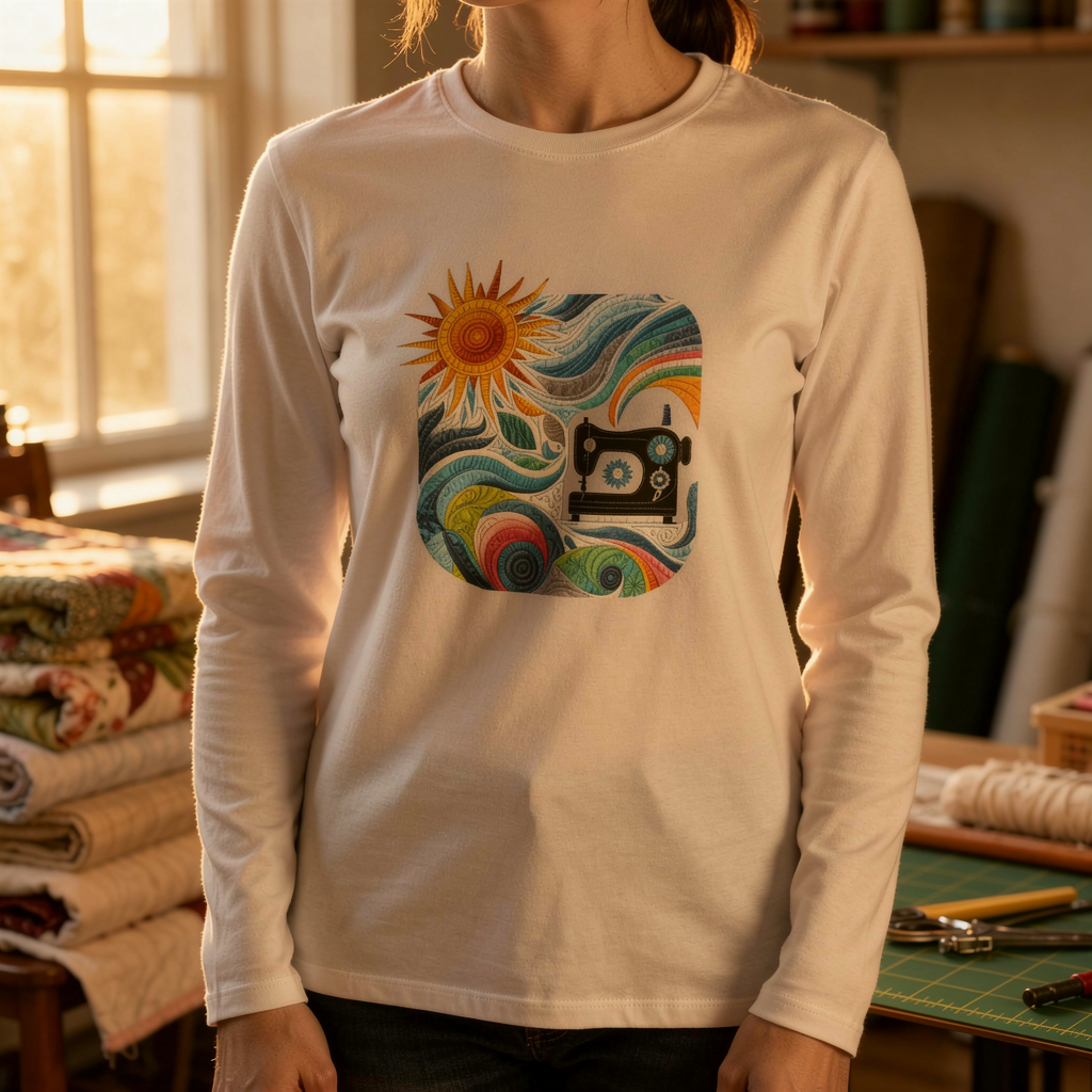lifestyle scene ~ Creative Breezes ~ Comfort Color Premium Long-Sleeve Tee