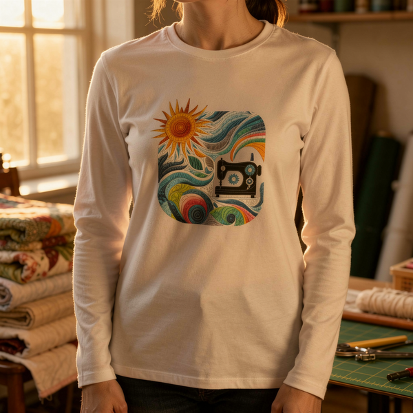 lifestyle scene ~ Creative Breezes ~ Comfort Color Premium Long-Sleeve Tee