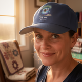 lifestyle scene ~ Frizzle Mae ~ Distressed Baseball Cap