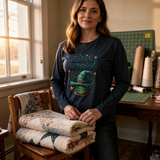 lifestyle scene ~ Fabric Wizard ~ Comfort Color Premium Long Sleeve Tee