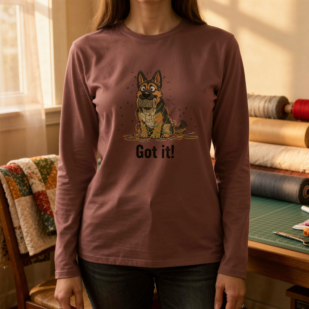 lifestyle scene ~ German Shepherd Helper ~ Comfort Colors Premium Long Sleeve Tee