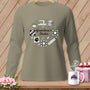 Long-sleeve shirt with "Grandma's Studio" and sewing motifs.