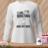White long-sleeve shirt with text 