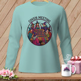 Teal long-sleeve shirt with 