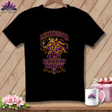 Black t-shirt featuring a purple and gold Viking graphic with the text Minnesota 45 Bobbin Crew.
