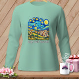 Mint green long-sleeve shirt with 