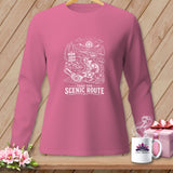 Pink long-sleeve shirt with 