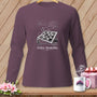 Long sleeve shirt with quilting design, needle, thread, and scissors. Text reads "STILL MAKING."